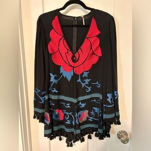 Free People Island Rose Embroidered Romper x Urban Outfitters